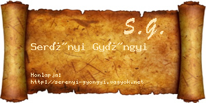 Serényi Gyöngyi névjegykártya